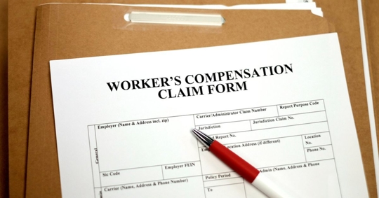 An empty workers' compensation claim form that someone is looking to have filled out by the Law Offices of Larry S. Buckley.