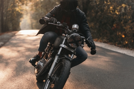 Motorcyclist driving