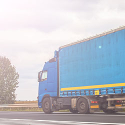 Truck tractor trailer on the road
